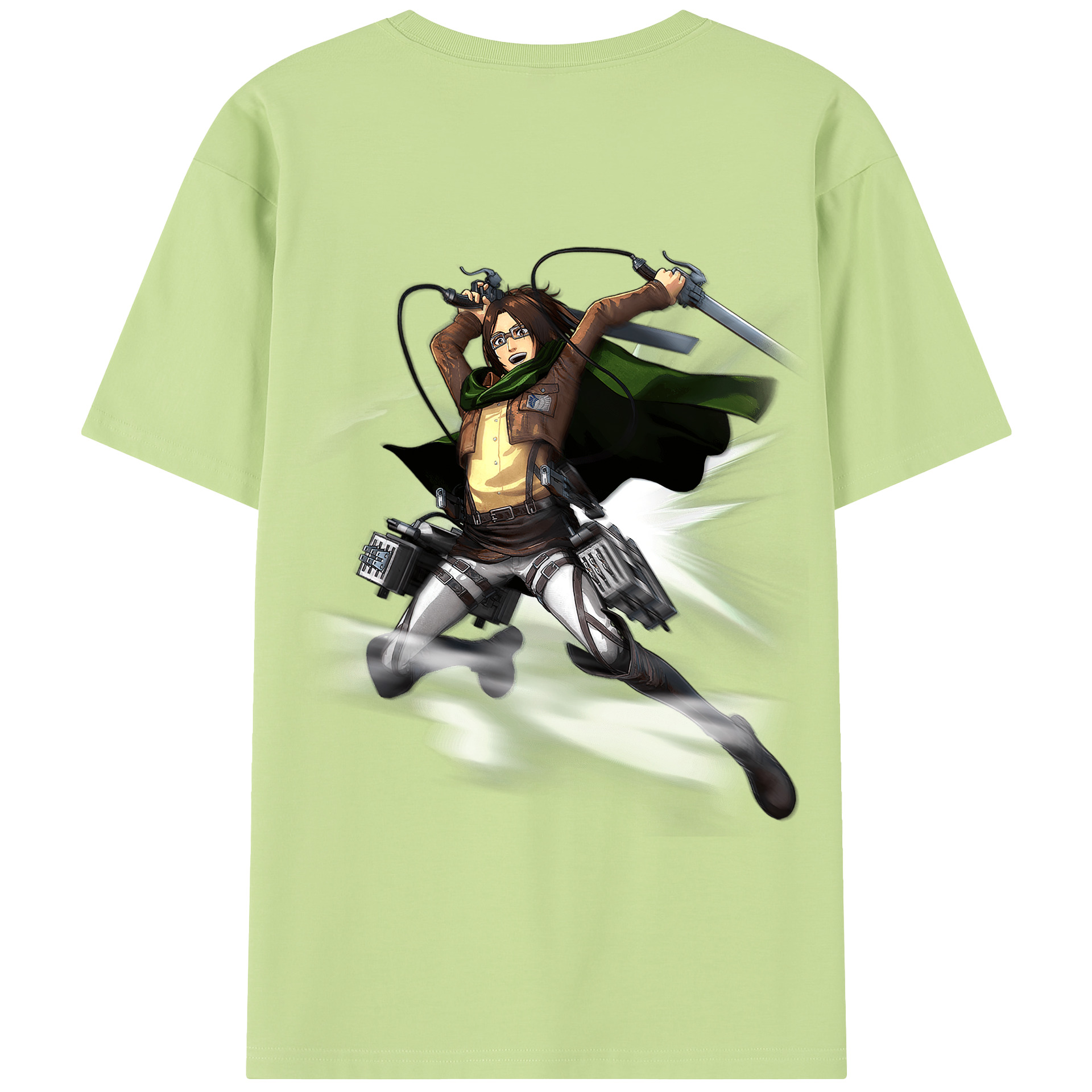 （画像用） 進撃の巨人 ハンジ·ゾエ Attack on Titan Hanji Zoe 綿100％半袖Tシャツ（背面プリント）